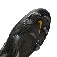 Nike Phantom GT 2 Elite DF Gazon Naturel Chaussures (FG) Noir Gris Foncé Or
