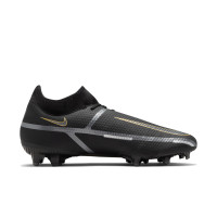 Nike Phantom GT2 Academy DF Gazon Naturel Gazon Artificiel Chaussures de Foot (MG) Noir Gris Foncé Or