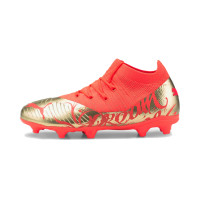 PUMA Future 3.4 Neymar JR Gazon Naturel / Gazon Artificiel Chaussures de Foot (MG) Enfants Rouge Or