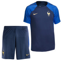 Nike France Strike Ensemble Training 2022-2024 Bleu Foncé Or