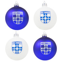 PEC Zwolle Kerstballen 4-pack Blauw en Wit