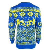 Pull de Noël KVC Westerlo bleu jaune