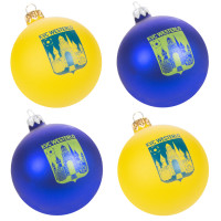 KVC Westerlo Kerstballen 4-pack Geel en Blauw