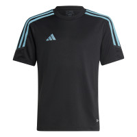 adidas Tiro 23 Club Trainingsshirt Kids Zwart Blauw