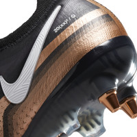 Nike Phantom GT2 Elite Crampons Vissés Chaussures de Foot (SG) Anti-Clog Noir Bronze Blanc
