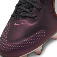 Nike Tiempo Legend 9 Elite Crampons Vissés Football Chaussures (SG) Anti-Clog Mauve Blanc Bronze