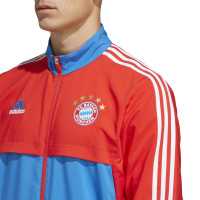 adidas Bayern München Presentatie Trainingsjack 2022-2023 Rood Lichtblauw Wit