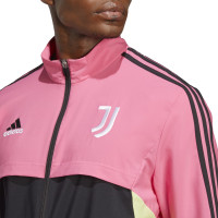 adidas Juventus Presentatie Trainingsjack 2022-2023 Roze Zwart Lichtgroen