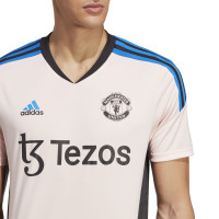 adidas Manchester United Trainingsshirt 2022-2023 Lichtroze Zwart Blauw