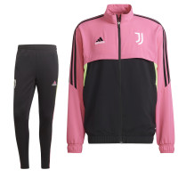 adidas Juventus Presentatie Trainingspak 2022-2023 Roze Zwart Lichtgroen