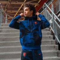 Nike Pays-Bas Club Full-Zip Survêtement à Capuche 2022-2024 Bleu Noir
