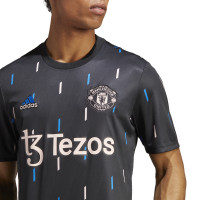 adidas Manchester United Pre-Match Trainingsshirt 2022-2023 Zwart Blauw Wit