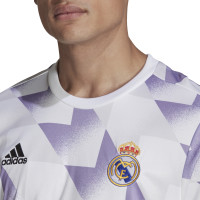 adidas Real Madrid Pre Match Trainingsshirt 2022-2023 Wit Grijs Paars