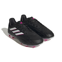 adidas Copa Pure.1 Gazon Naturel Chaussures de Foot (FG) Enfants Noir Blanc Rose Vif