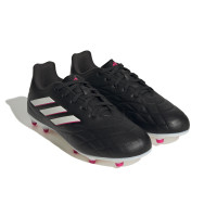 adidas Copa Pure.3 Gazon Naturel Chaussures de Foot (FG) Enfants Noir Blanc Rose Vif