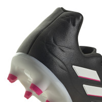adidas Copa Pure.3 Gazon Naturel Chaussures de Foot (FG) Enfants Noir Blanc Rose Vif