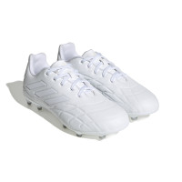 adidas Copa Pure.3 Gazon Naturel Chaussures de Foot (FG) Enfants Blanc Métallique