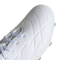 adidas Copa Pure.3 Gazon Naturel Chaussures de Foot (FG) Enfants Blanc Métallique