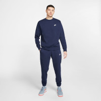 Nike Sportswear Club Fleece Crew Sweater Donkerblauw Wit