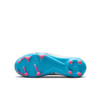 Nike Zoom Mercurial Vapor 15 Academy Gras / Kunstgras Voetbalschoenen (MG) Kids Wit Felblauw Felroze