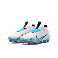 Nike Zoom Mercurial Vapor 15 Academy Gras / Kunstgras Voetbalschoenen (MG) Kids Wit Felblauw Felroze