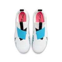 Nike Zoom Mercurial Vapor 15 Academy Gras / Kunstgras Voetbalschoenen (MG) Kids Wit Felblauw Felroze