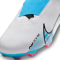 Nike Zoom Mercurial Vapor 15 Academy Gras / Kunstgras Voetbalschoenen (MG) Kids Wit Felblauw Felroze