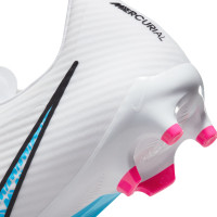Nike Zoom Mercurial Vapor 15 Academy Gras / Kunstgras Voetbalschoenen (MG) Wit Felblauw Felroze
