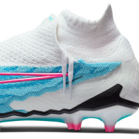 Nike Phantom GX Elite Dynamic Fit Gazon Naturel Chaussures de Foot (FG) Blanc Bleu Vif Rose Vif