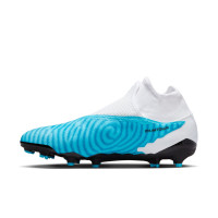 Nike Phantom GX Pro Dynamic Fit Gazon Naturel Gazon Artificiel Chaussures de Foot (MG) Blanc Bleu Vif Rose Vif
