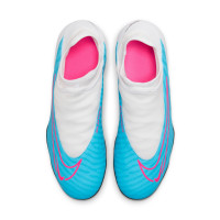 Nike Phantom GX Club Dynamic Fit Gazon Naturel Gazon Artificiel Chaussures de Foot (MG) Blanc Bleu Vif Rose Vif