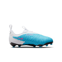 Nike Phantom GX Academy Gras / Kunstgras Voetbalschoenen (MG) Kids Wit Felblauw Felroze