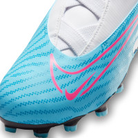 Nike Phantom GX Academy Gras / Kunstgras Voetbalschoenen (MG) Kids Wit Felblauw Felroze