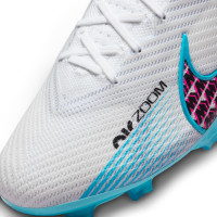 Nike Zoom Mercurial Superfly 9 Elite Gazon Naturel Chaussures de Foot (FG) Blanc Bleu Vif Rose Vif