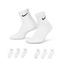 Nike Everyday Cushioned Sportsokken Halfhoog 6-Pack Wit Zwart