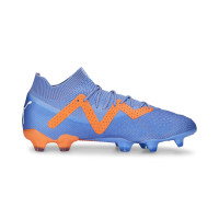 PUMA Future Ultimate Gazon Naturel Gazon Artificiel Chaussures de Foot (MG) Bleu Orange Blanc