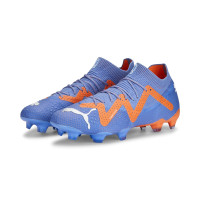 PUMA Future Ultimate Gazon Naturel Gazon Artificiel Chaussures de Foot (MG) Femmes Bleu Orange Blanc