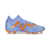 PUMA Future Match Gazon Naturel Gazon Artificiel Chaussures de Foot (MG) Femmes Bleu Orange Blanc