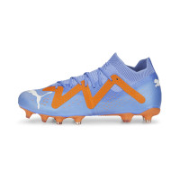 PUMA Future Match Gazon Naturel Gazon Artificiel Chaussures de Foot (MG) Femmes Bleu Orange Blanc