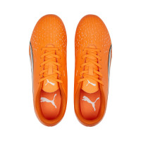 PUMA Ultra Play Gazon Naturel Gazon Artificiel Chaussures de Foot (MG) Enfants Orange Blanc Bleu