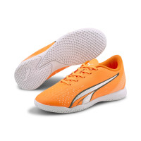 PUMA Ultra Play Gazon Chaussures de Foot en Salle (IN) Enfants Orange Blanc Bleu