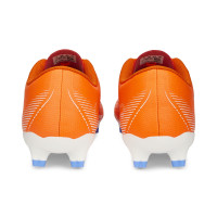 PUMA Ultra Play Gazon Naturel Gazon Artificiel Chaussures de Foot (MG) Femmes Orange Blanc Bleu