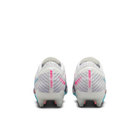 Nike Zoom Mercurial Vapor 15 Elite Crampons Vissés Chaussures de Foot (SG) Anti-Clog Blanc Bleu Vif Rose Vif