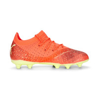 PUMA FUTURE 2.4 Gazon Naturel Gazon Artificiel Chaussures de Foot (MG) Enfants Orange Noir