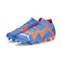 PUMA Future Ultimate Gazon Naturel Gazon Artificiel Chaussures de Foot (MG) Bleu Orange Blanc