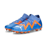 PUMA Future Pro Gazon Naturel Gazon Artificiel Chaussures de Foot (MG) Bleu Orange Blanc