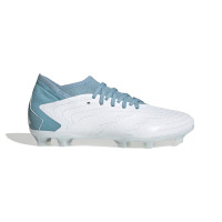 adidas Predator Accuracy.3 Parley Gazon Naturel Chaussures de Foot (FG) Blanc Bleu Clair