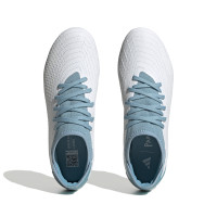 adidas Predator Accuracy.3 Parley Gazon Naturel Chaussures de Foot (FG) Blanc Bleu Clair