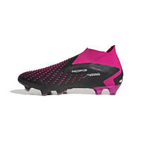adidas Predator Accuracy+ Veterloze Gras Voetbalschoenen (FG) Zwart Wit Roze