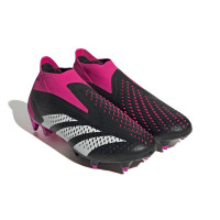 adidas Predator Accuracy+ Veterloze IJzeren-Nop Voetbalschoenen (SG) Zwart Wit Roze